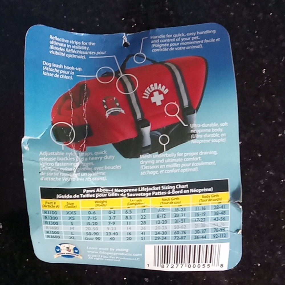 Never Used Paws Aboard Designer Life Jacket - Picture 8 of 9
